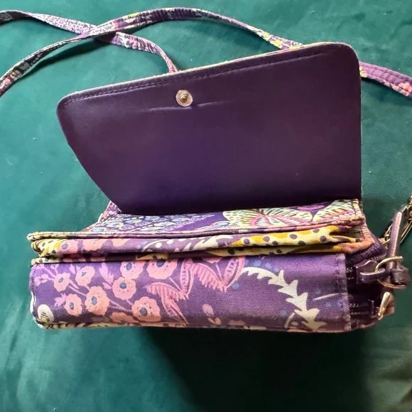 Vera Bradley Purple Paisley Crossbody Wallet Organizer Bag Lot of 3 Bundle Quilt - Picture 3 of 16